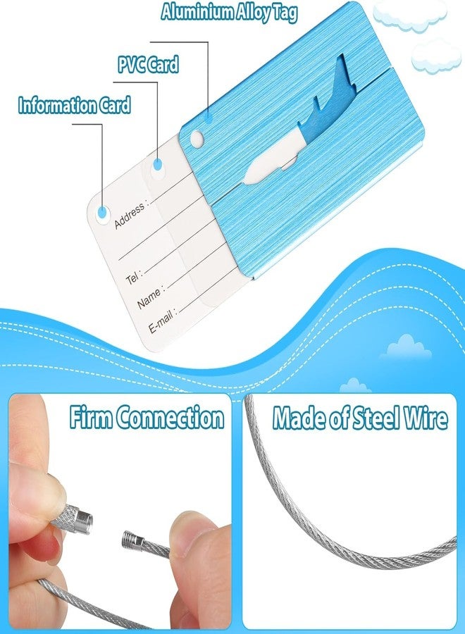 Evaluemart (Set of 4) Aluminum Alloy Metallic Luggage Tags Handle Wraps with Stainless Loop Anti-Break for Travel Identification Suitcase Bag Tag, School & Office Bags Mix Design and Colour - Image 5